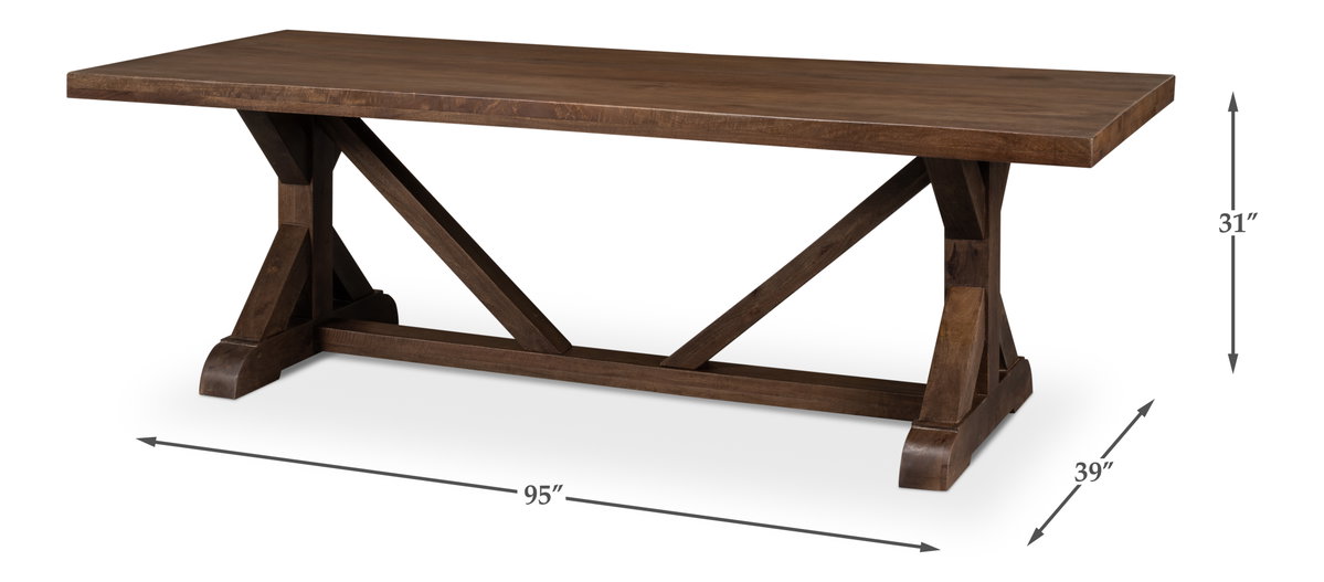 Silas Dining Table, by Sarreid, 3'3" length x 7'11" width x 2'7" height View 13