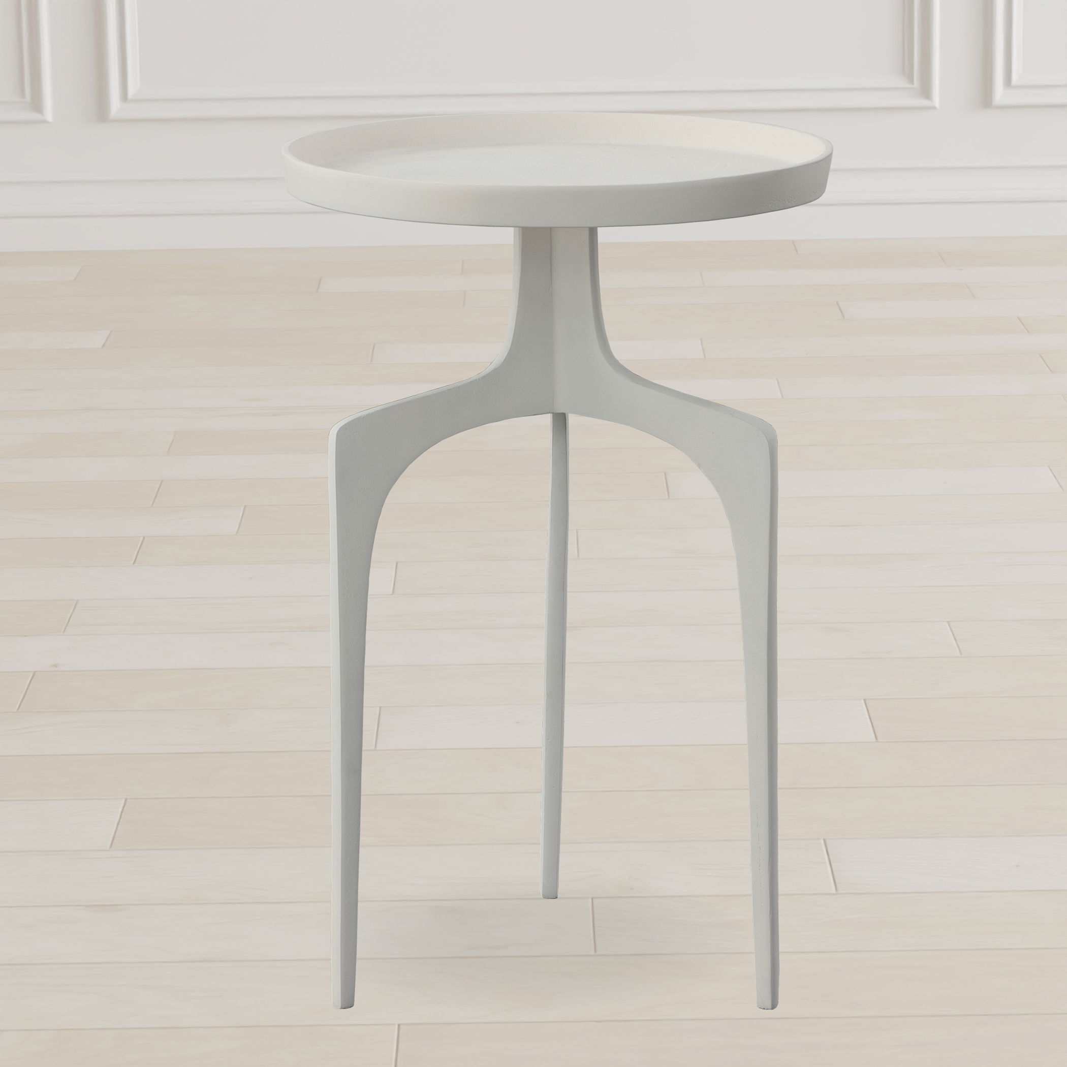 Kenna White Accent Table, Furniture by Uttermost, 16" width x 25" height x 16" depth View 2