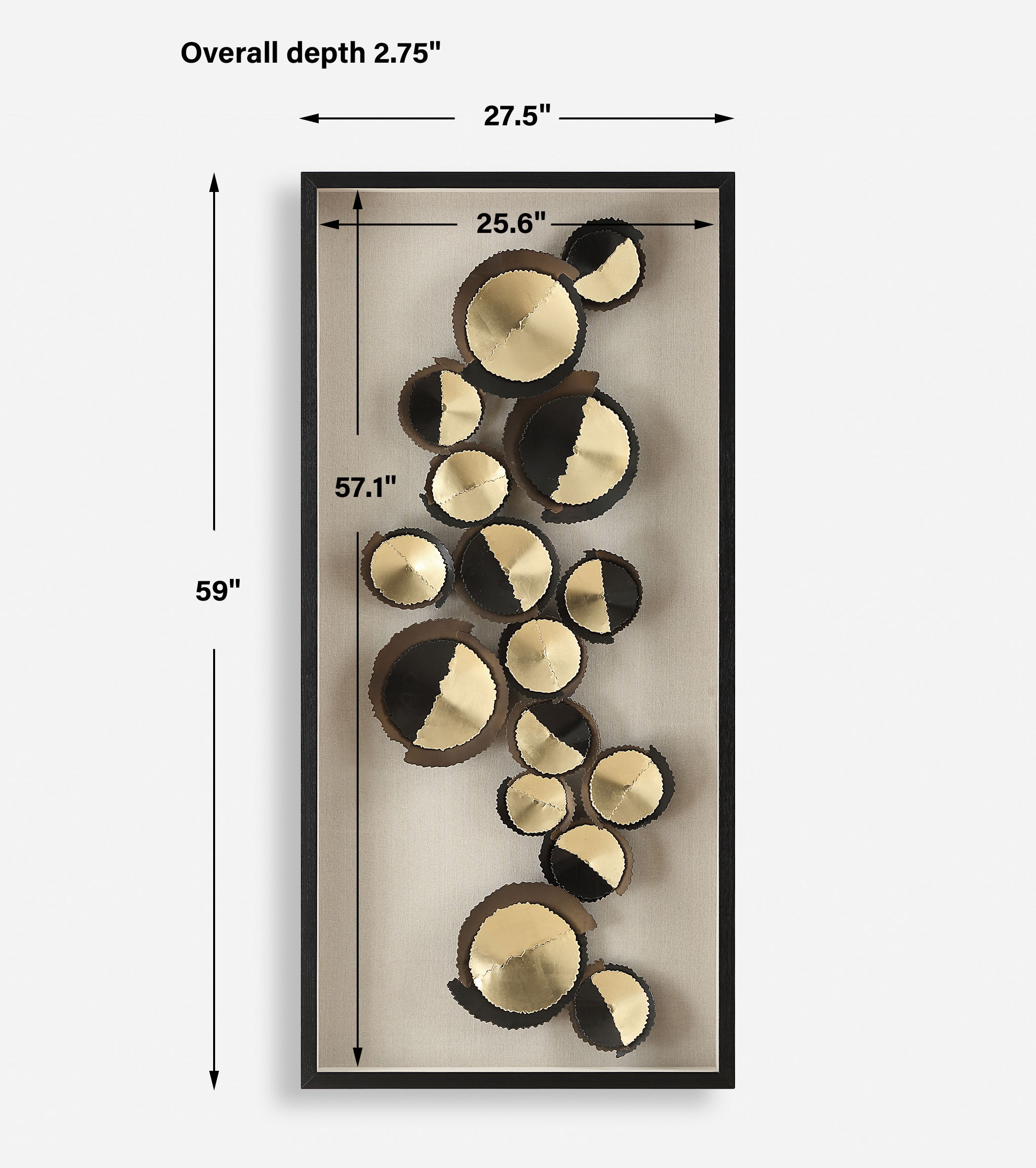 Golden Hour Shadow Box, Sculptural Wall Art by Uttermost, 27.5" width x 59" height x 2.75" depth View 3