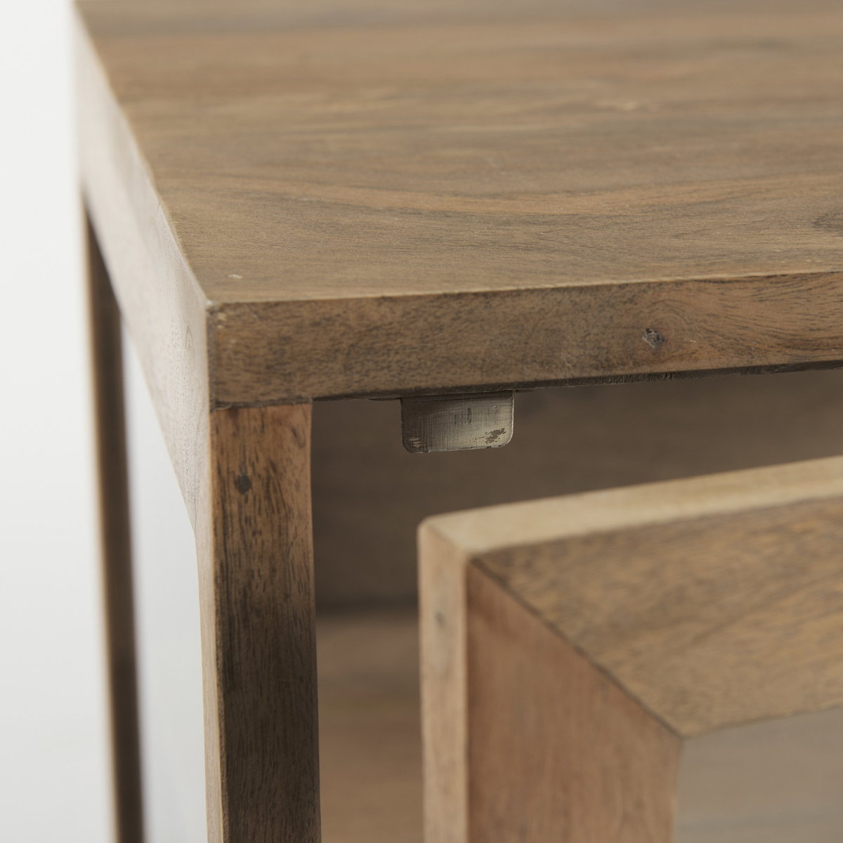 Arelius 20L x 18W x 26H Light Brown Wood with Black Metal Frame End/Side Table, Side & End Table by Mercana, 20" length x 18.75" width x 26" height View 12
