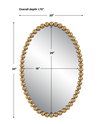 Serna Gold Oval Mirror, by Uttermost, 1'8" width x 2'6" height x 1.75" depth thumbnail 3