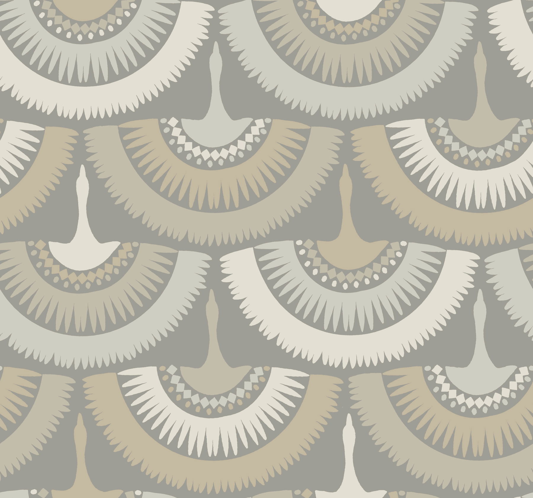 Feather & Fringe Grey Wallpaper large image 
