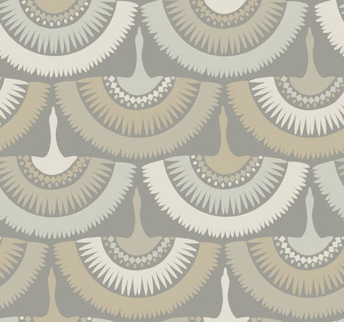 Feather & Fringe Grey Wallpaper