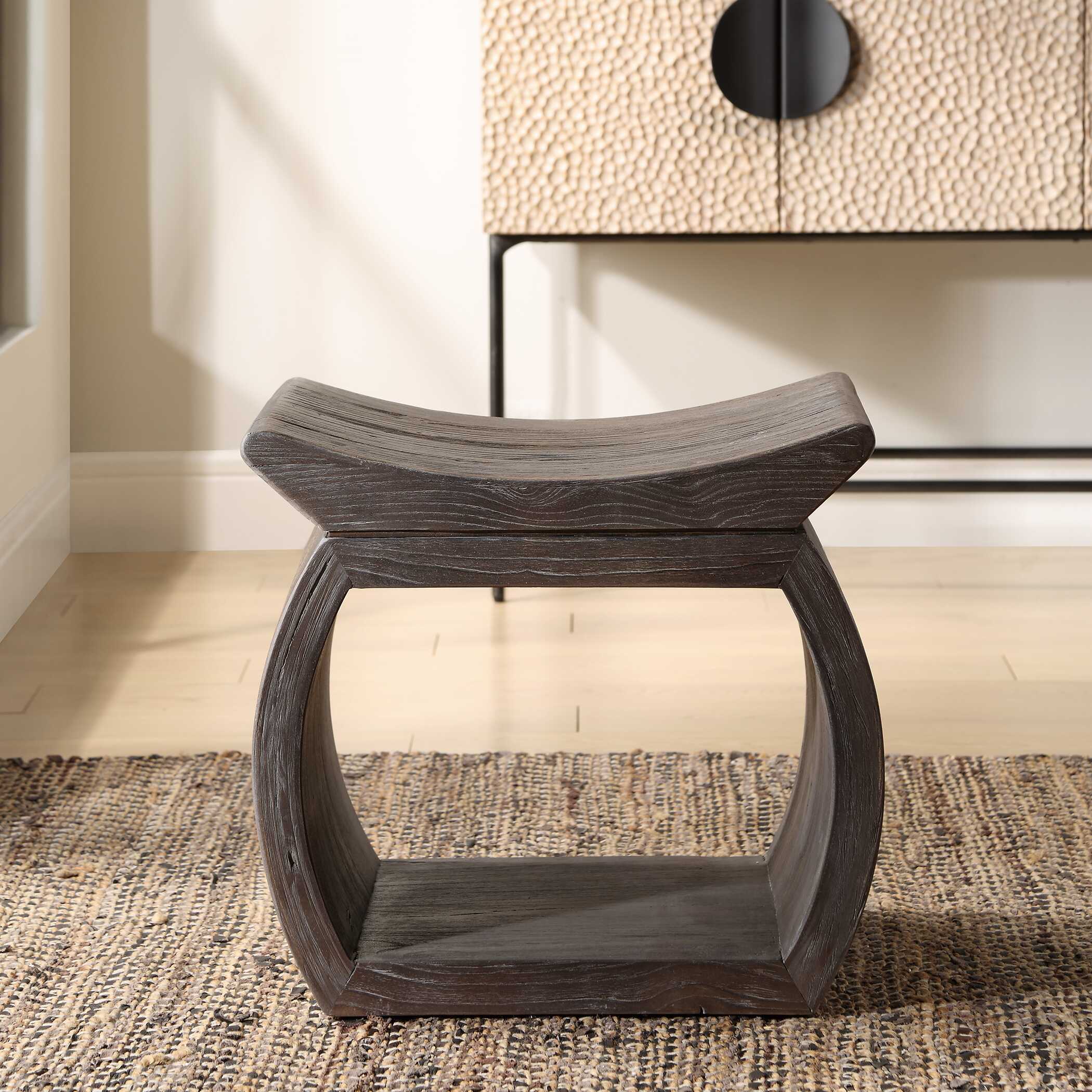 Connor Walnut Accent Stool large image 
