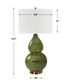 Gourd Green Table Lamp, by Uttermost, 1'4" width x 2'6.5" height x 1'4" depth thumbnail 3