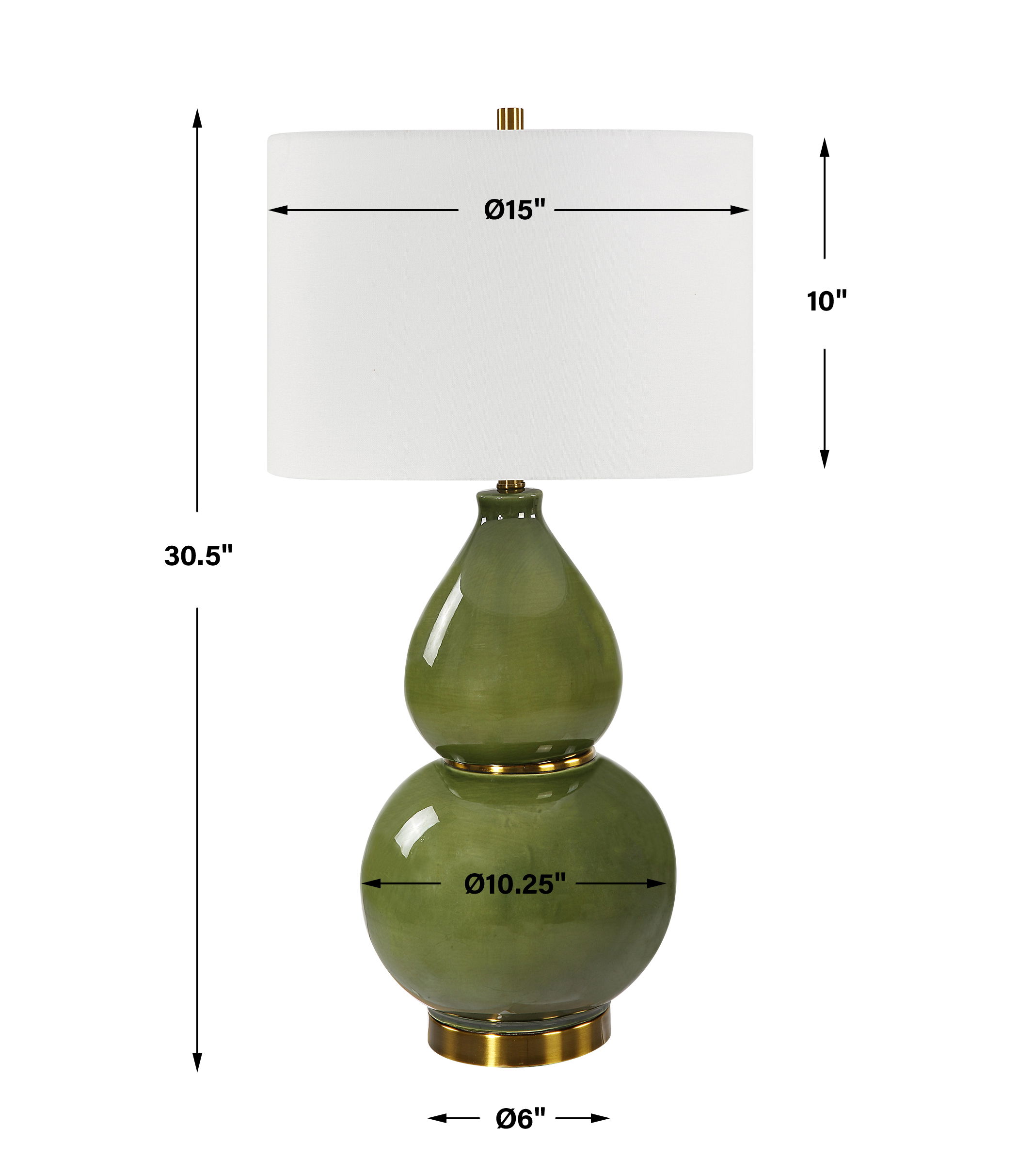 Gourd Green Table Lamp large image 