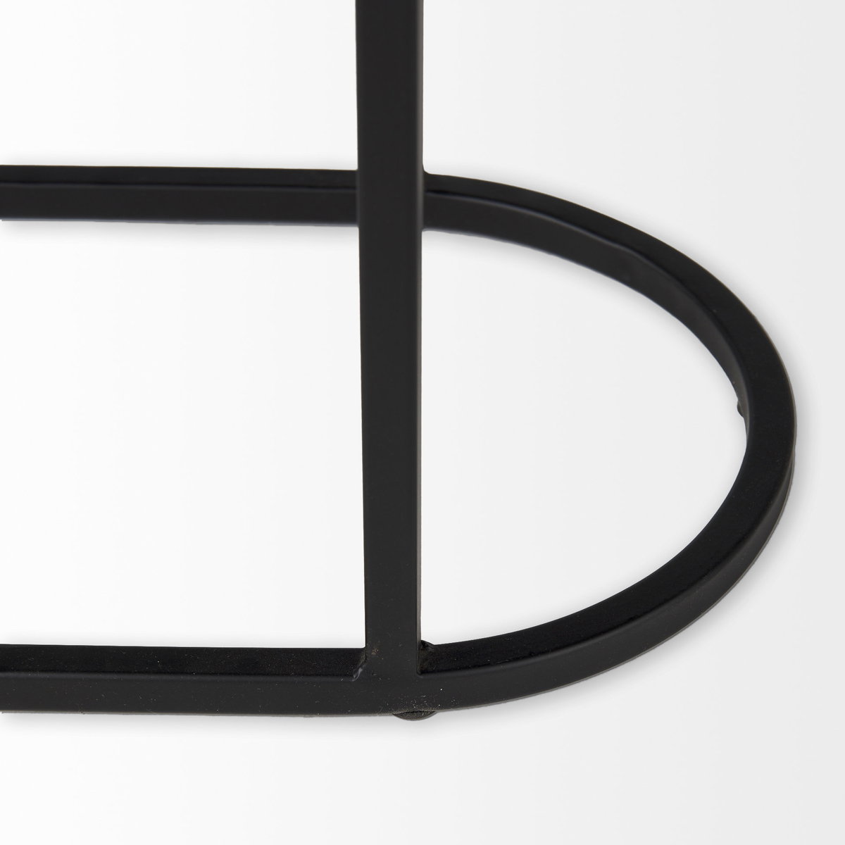 Celine 24.2 L x 12.6 W x 22.4 H Set of Two Black/Silver Metal and Glass Nesting Accent Tables, Side & End Table by Mercana, 24.21" length x 12.6" width x 22.44" height View 9