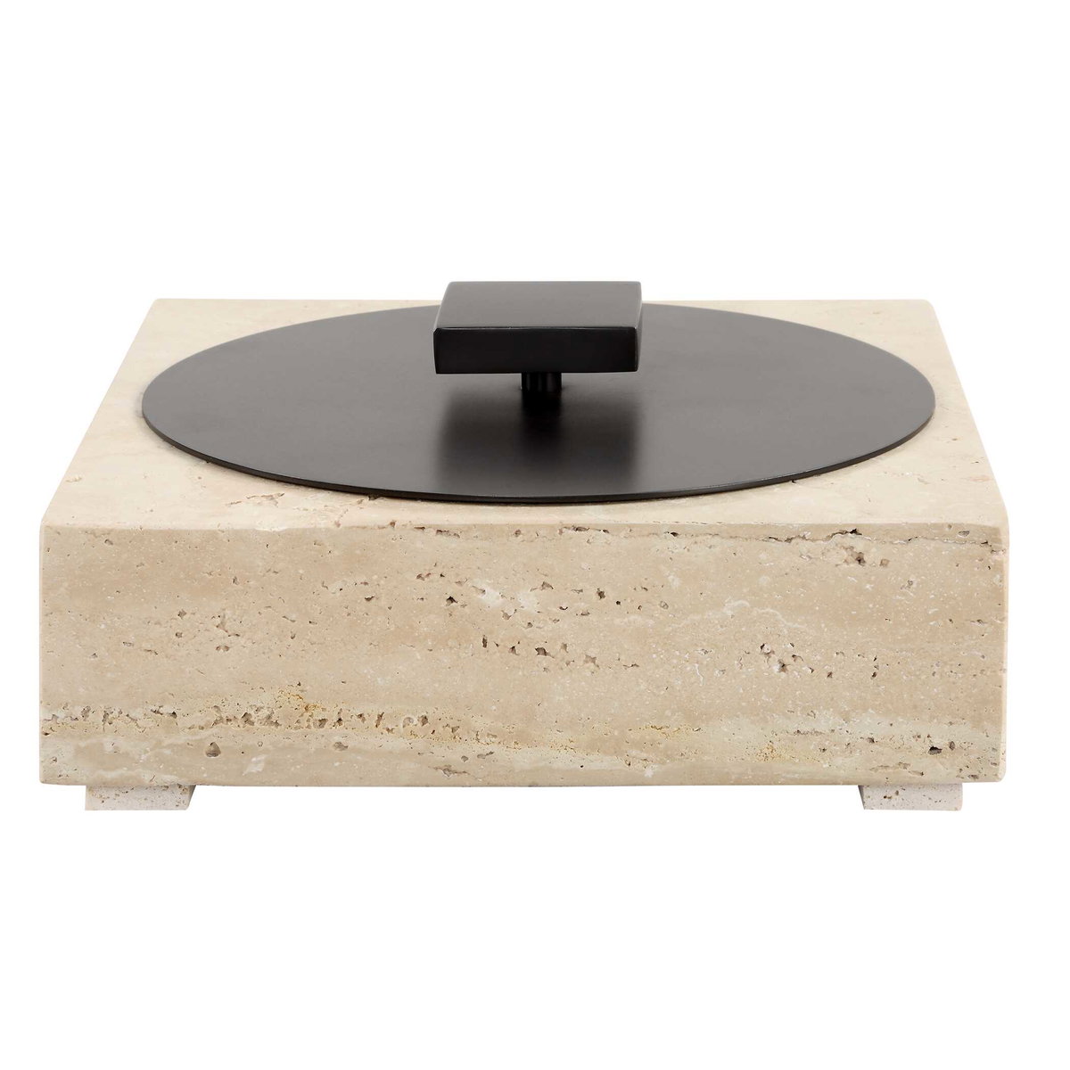 Natural Luxe Travertine Box, Boxe by Uttermost, 10" width x 4.5" height x 10" depth View 4