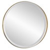 Crofton Lighted Brass Round Mirror, by Uttermost, 2'8" width x 2'8" height x 2.12" depth thumbnail 8
