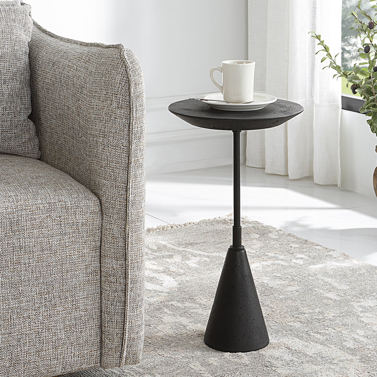 Midnight Accent Table, Side & End Table by Uttermost, 12.5" width x 22.5" height x 12.5" depth View 2