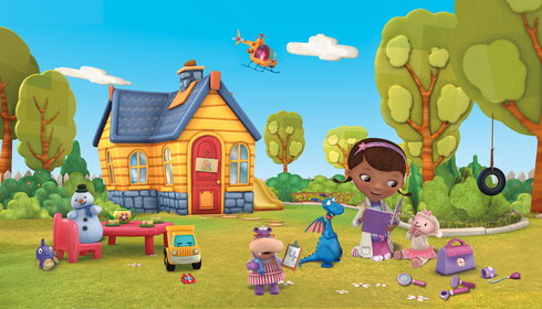 Doc Mcstuffins Chair Rail Wall Mural