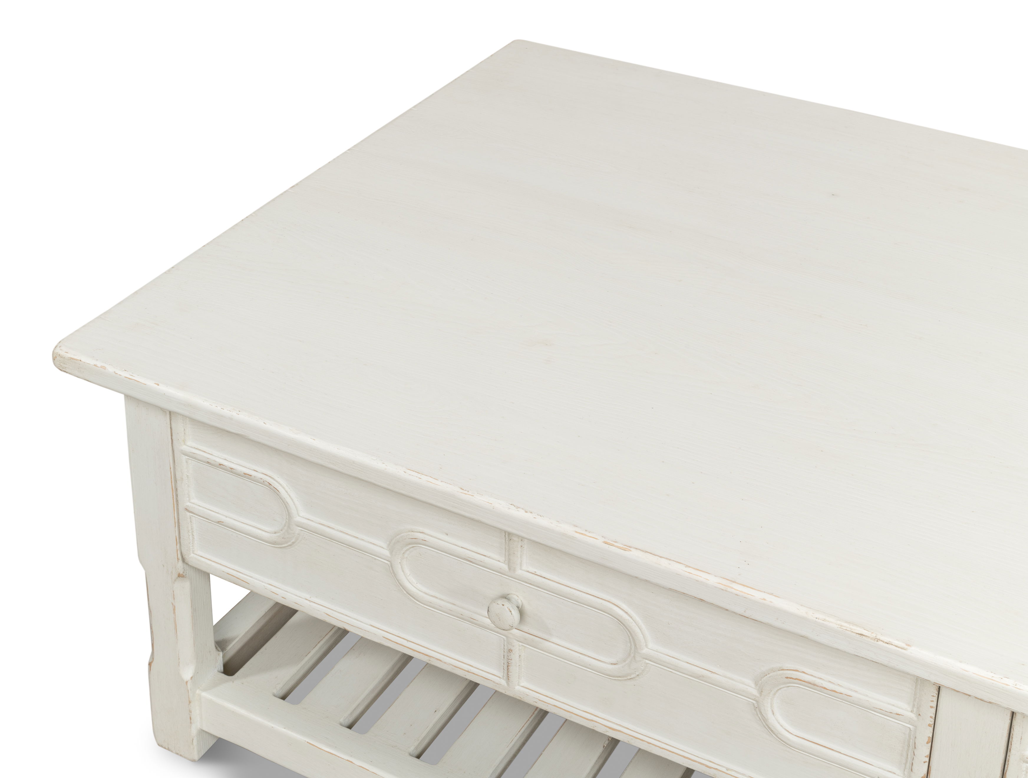 Isla Coffee Table, Antique White, by Sarreid, 67" length x 35" width x 19" height View 11