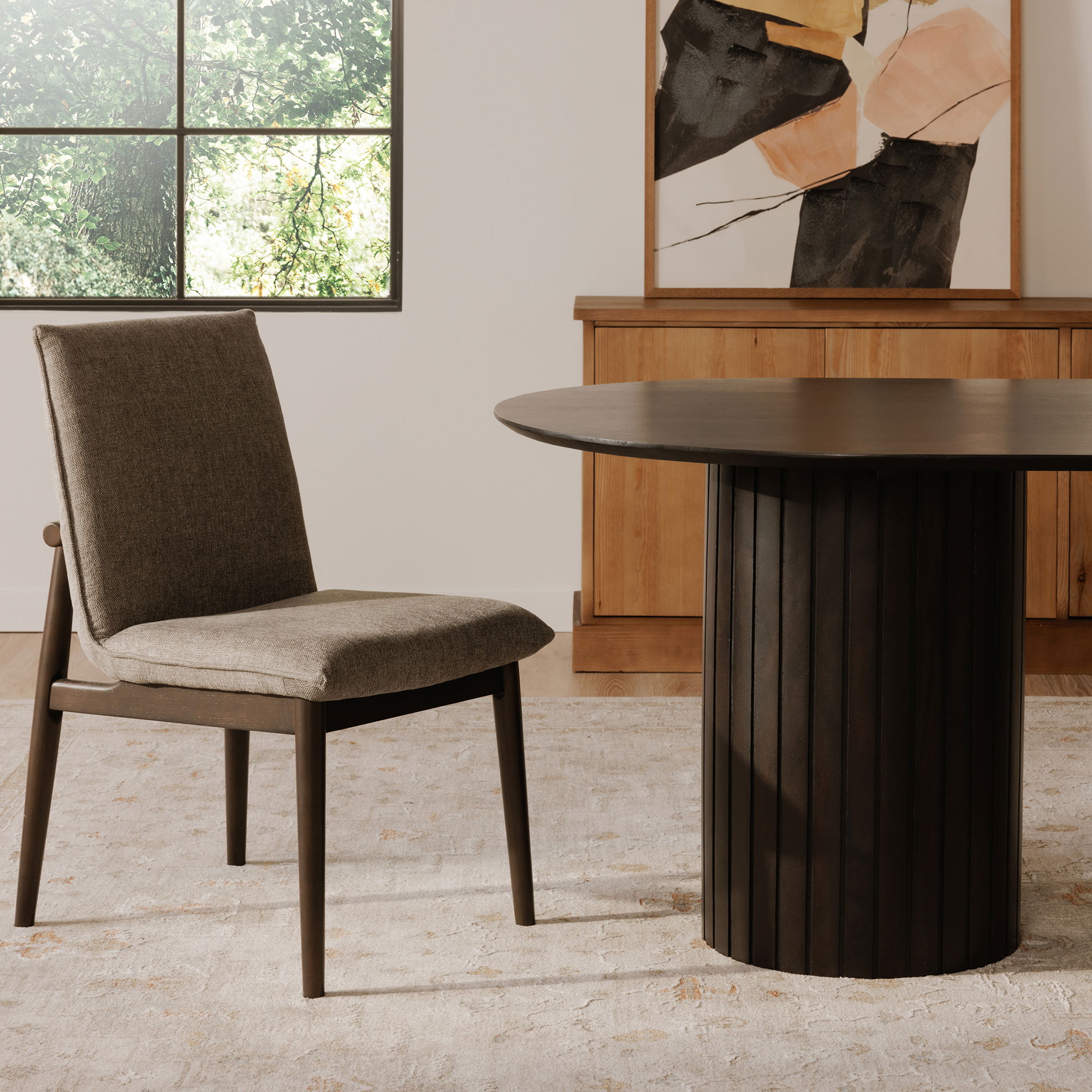 Charlie Dining Chair Dark Grey – Set Of Two, by Moe's Home, 20.25" width x 35" height x 24.25" depth View 7