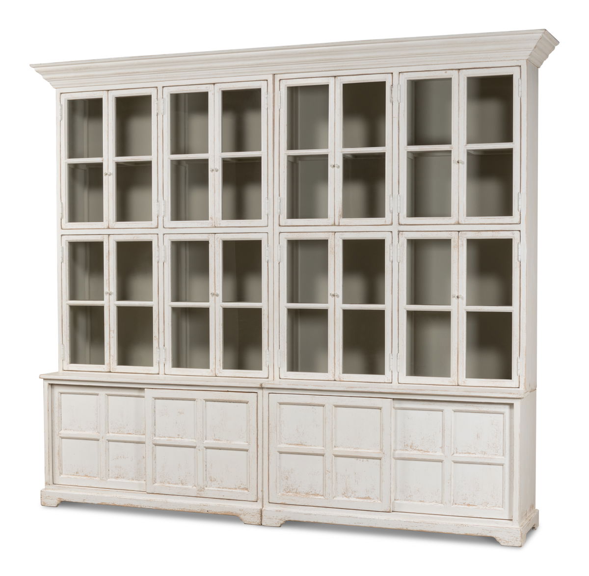 Glass Front Bookcase, by Sarreid, 1'10" length x 10'1" width x 8'10" height View 1