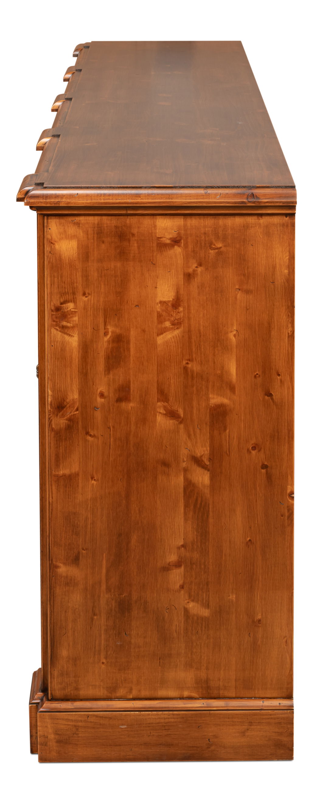 Crested Wall Cabinet,Noce Anticato, Cabinets & Sideboard by Sarreid, 96" length x 18" width x 39" height View 4