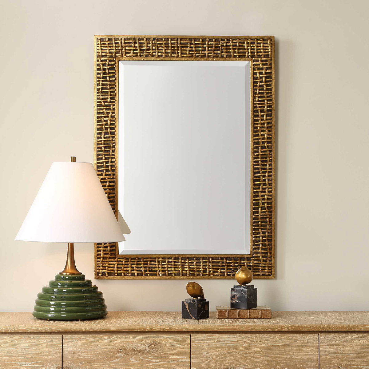 Woven In Time Gold Mirror, by Uttermost, 29.5" width x 39.75" height x 0.75" depth View 2