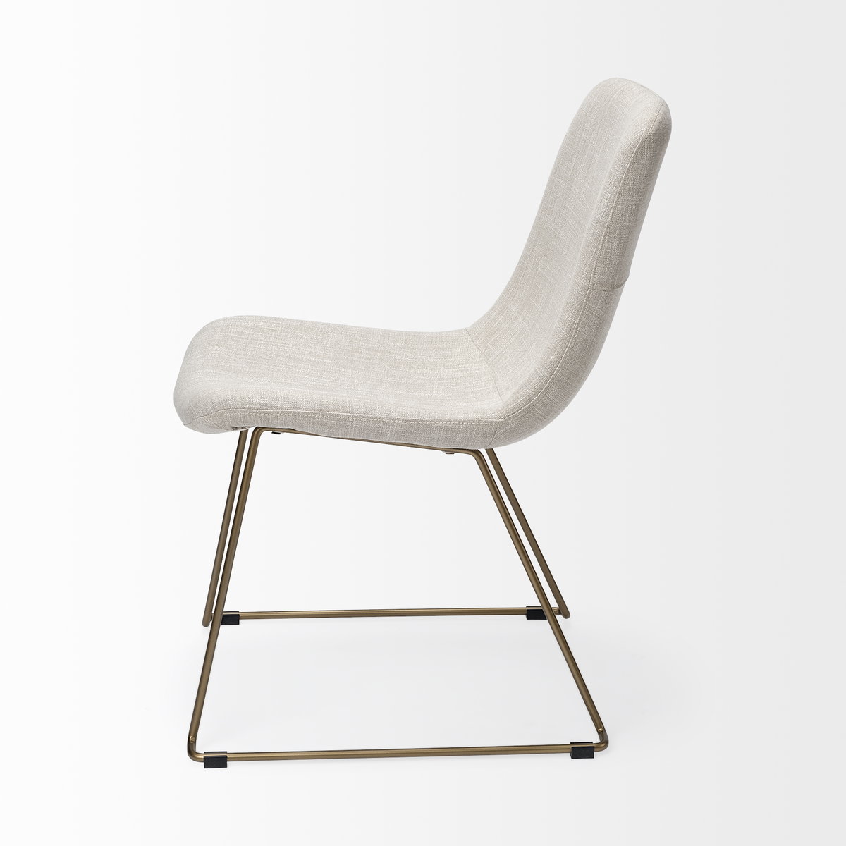 Sawyer Solid Back Dining Side Chair | Beige Fabric with Gold Metal, Dining Chair by Mercana, 19" length x 24.25" width x 33" height View 8