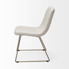 Sawyer Solid Back Dining Side Chair | Beige Fabric with Gold Metal, Dining Chair by Mercana, 19" length x 24.25" width x 33" height thumbnail 8