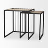 Miles Black Metal with Light Wood Nesting End/Side Table, Side & End Table by Mercana, 22" length x 22" width x 24" height thumbnail 6