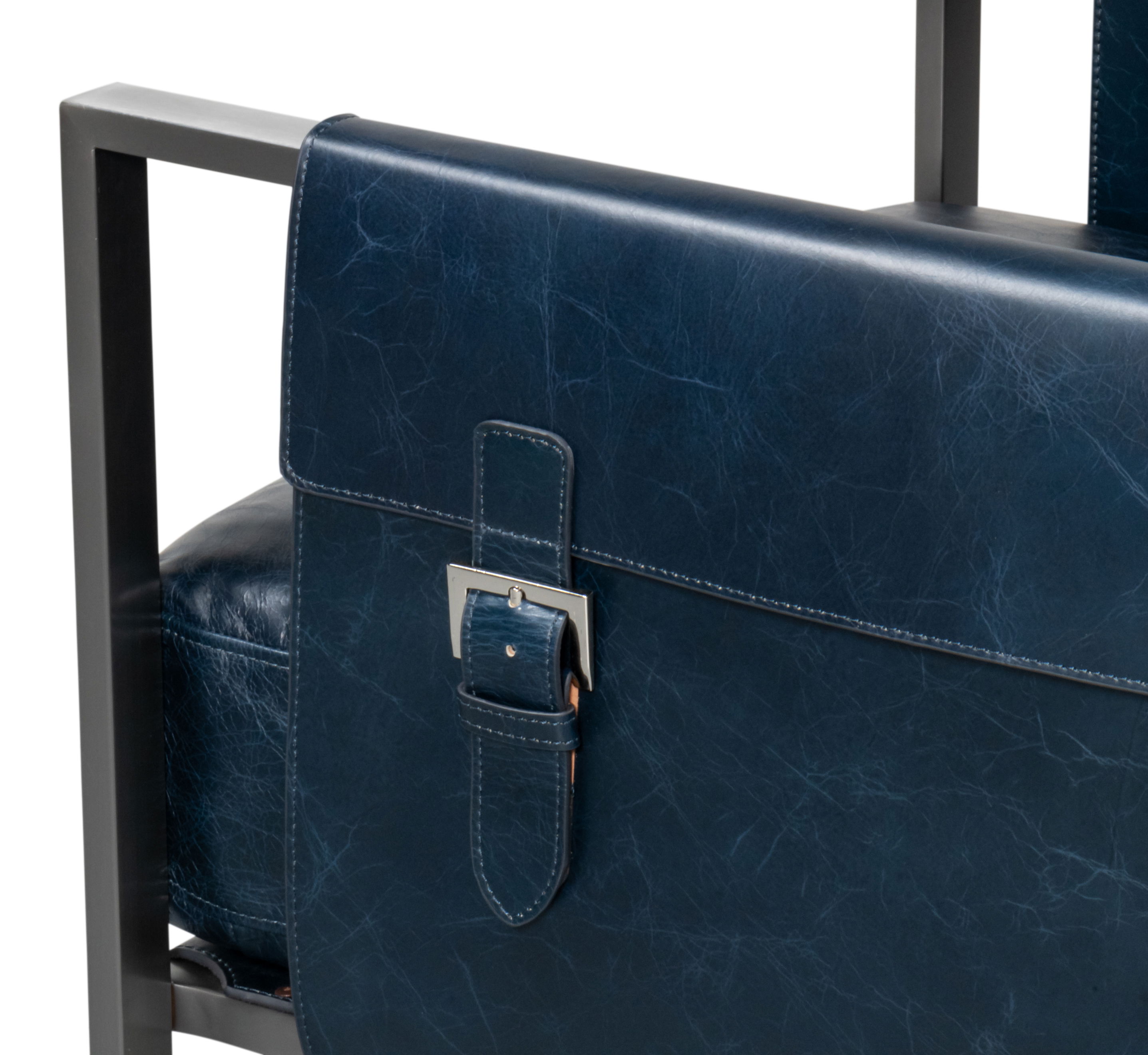 Edmonds Distilled Leather Chair,Blue large image 