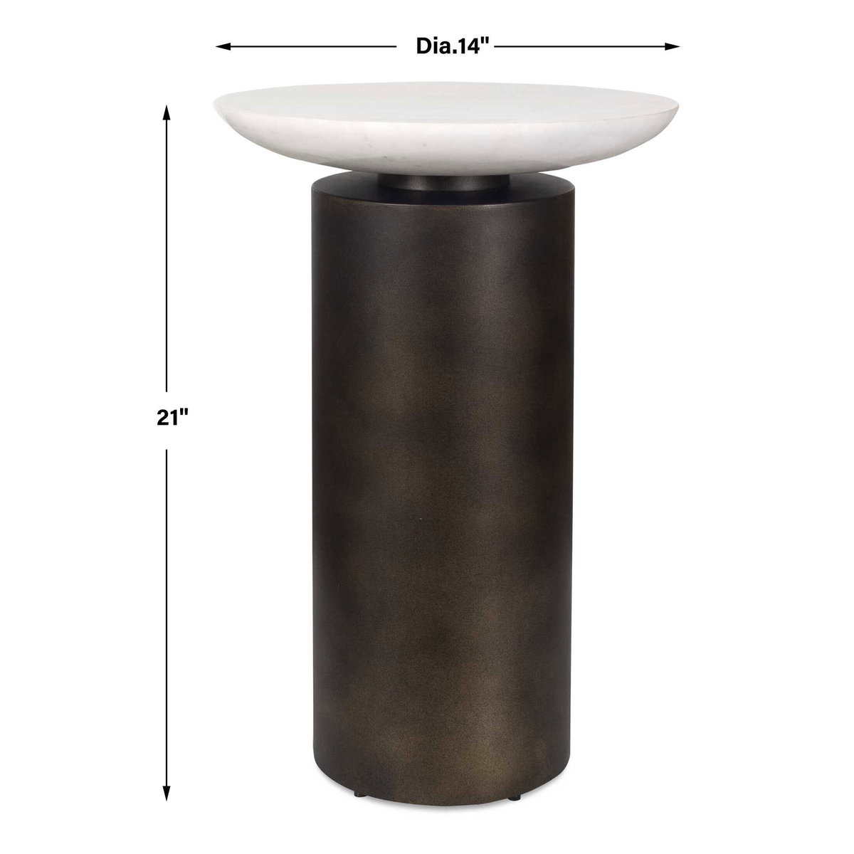 Olso Bronze Outdoor Accent Table, Outdoor Table by Uttermost, 1'2" width x 1'9" height x 1'2" depth View 3