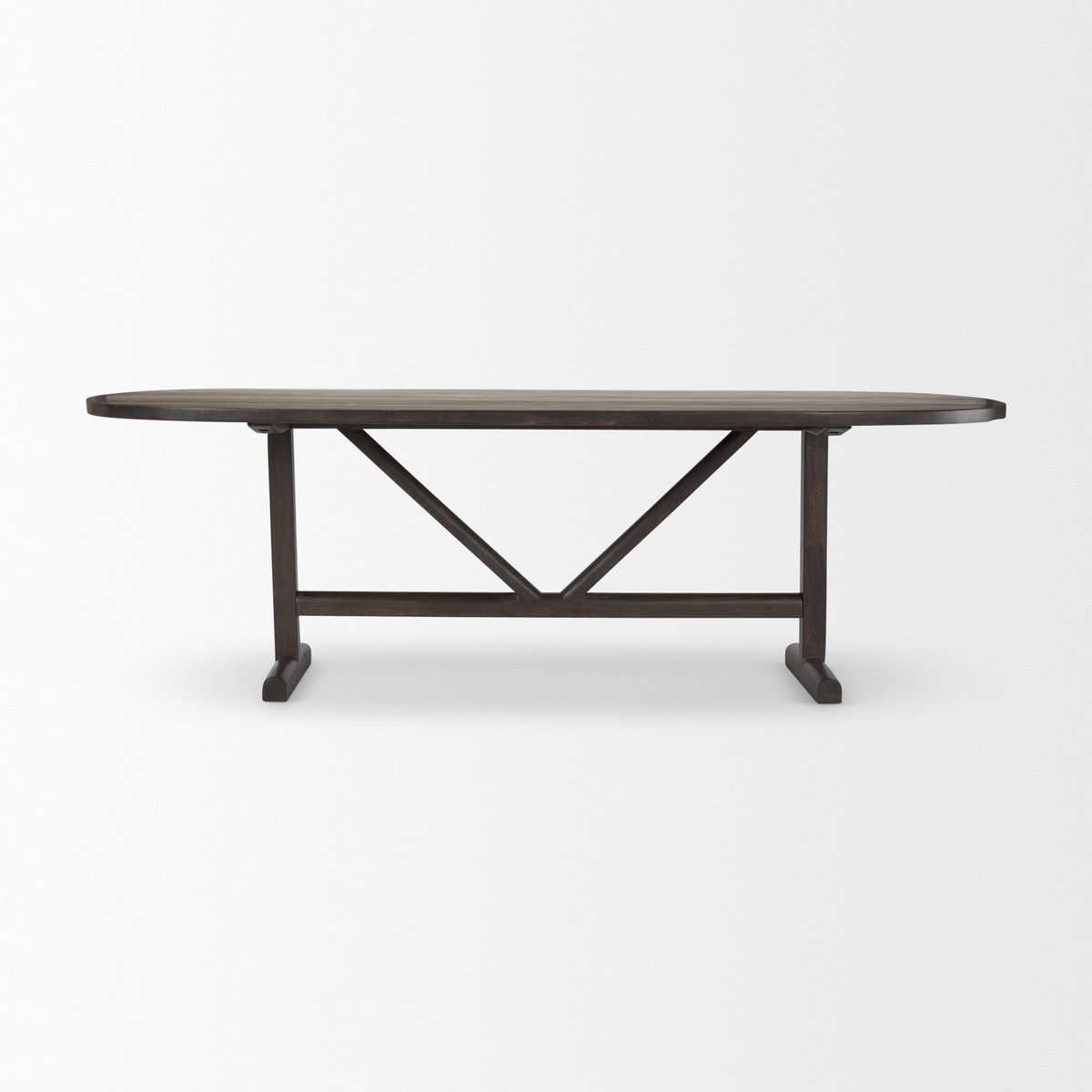 Viktor 94'L Dark Brown Solid Wood Dining Table, by Mercana, 94" length x 42" width x 30" height View 2