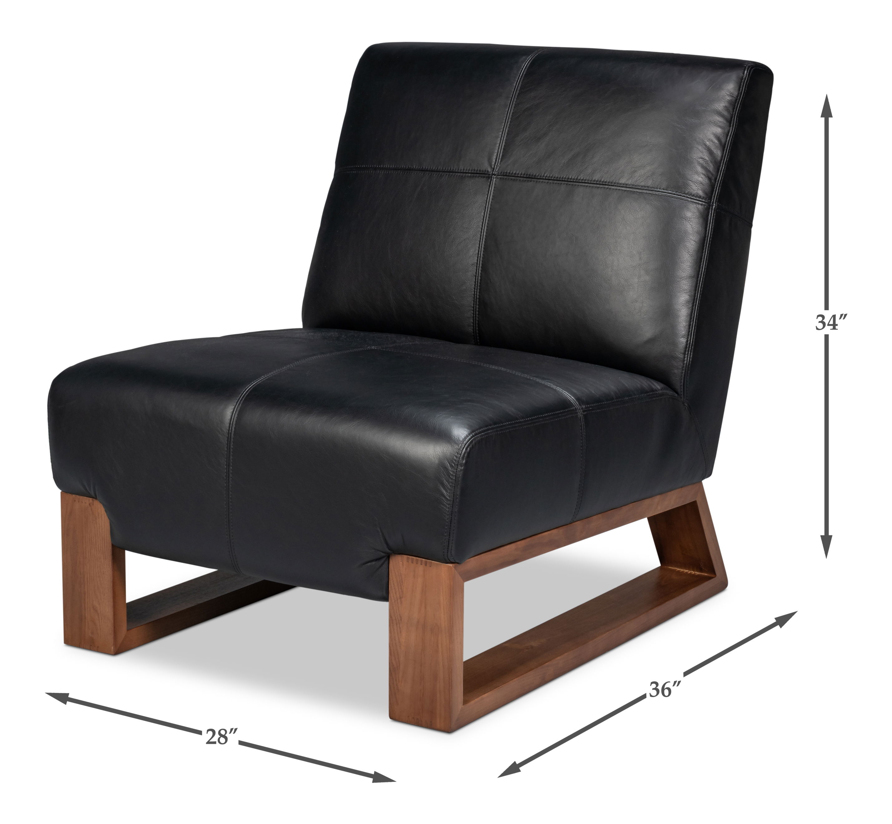 Wylam Leather Chair Onyx Black large image 