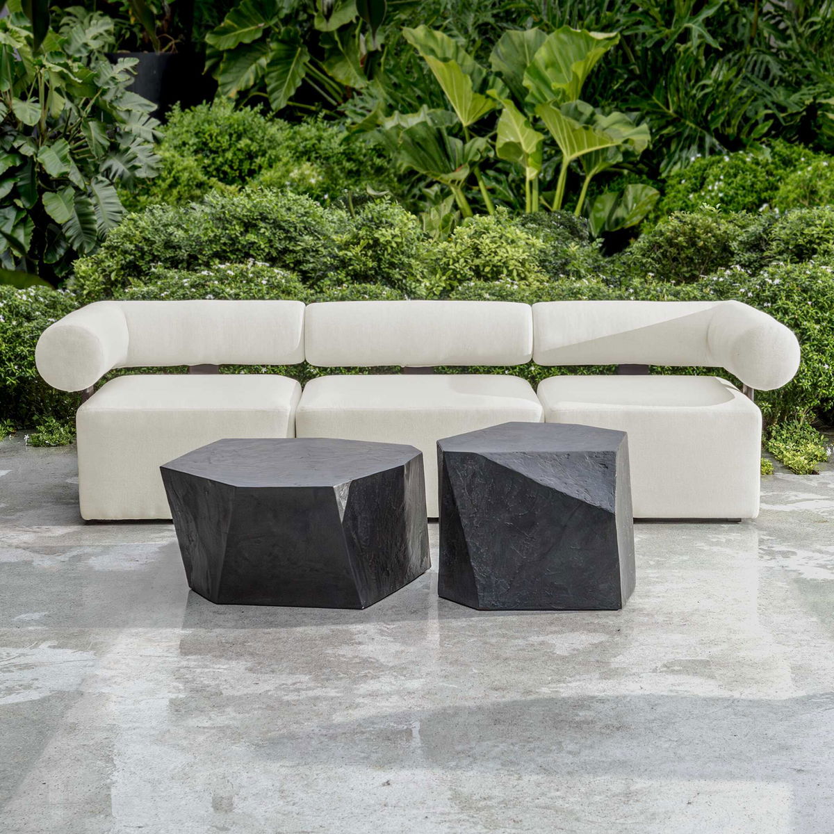 Parra Slate Outdoor Coffee Table, Outdoor Table by Uttermost, 3'2" width x 1'3" height x 2'4" depth View 7
