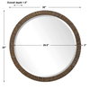 Wayde Gold Bark Round Mirror, by Uttermost, 2'6" width x 2'6" height x 1.5" depth thumbnail 3