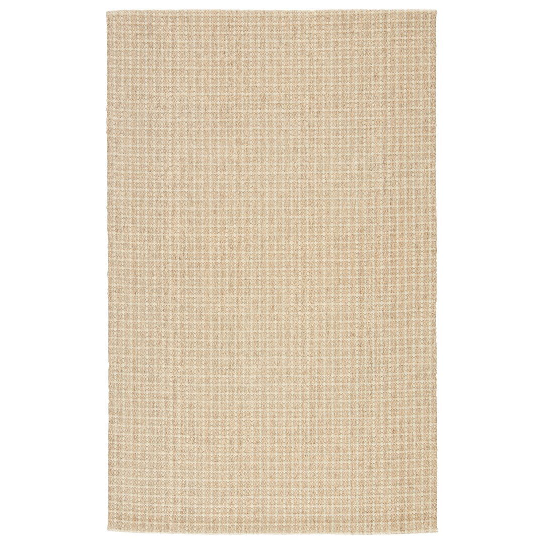 Handmade Handwoven Beige Area Rug large image 