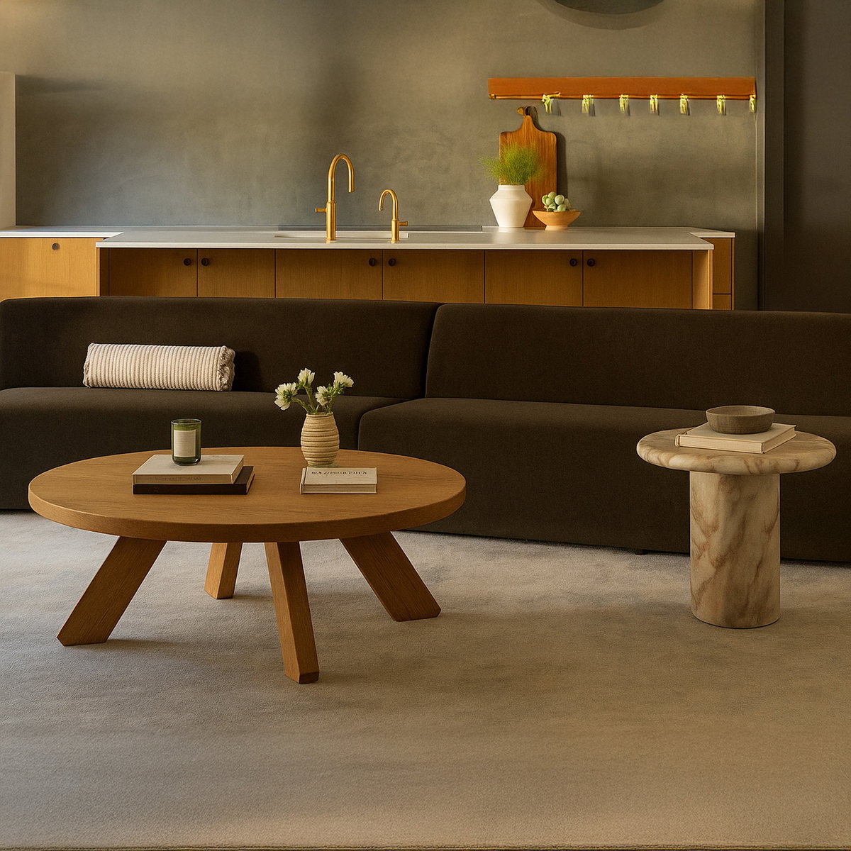 Naomi Convex Sofa Dark Brown, Sectional Sofa by Moe's Home, 80.7" width x 28.3" height x 39" depth View 8