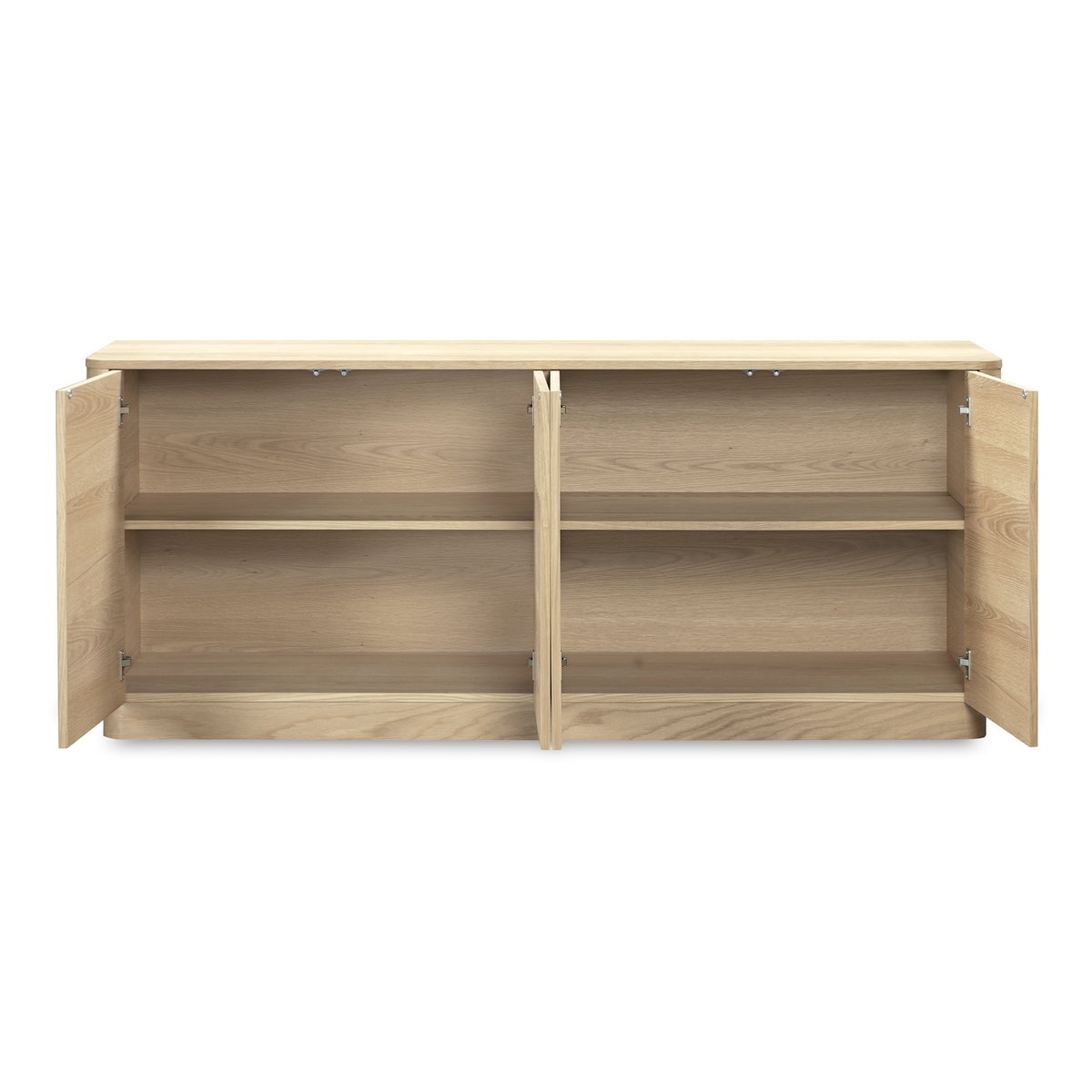 Round Off Sideboard Natural Oak, Cabinets & Sideboard by Moe's Home, 72" width x 30" height x 19" depth View 5