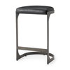 Tyson Backless 28in Seat Bar Stool | Black Leather with Black Metal, Counter & Bar Stool by Mercana, 17.25" length x 17.5" width x 28" height thumbnail 1