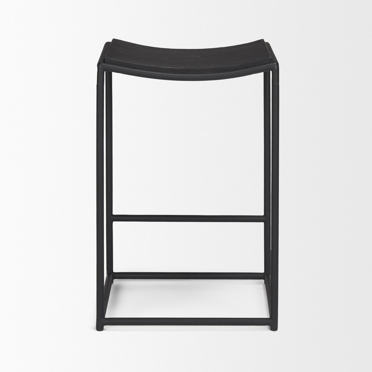 Taniel Backless 26in Seat Counter Stool | Black Wood with Black Metal, Counter & Bar Stool by Mercana, 18" length x 16" width x 27.25" height View 8