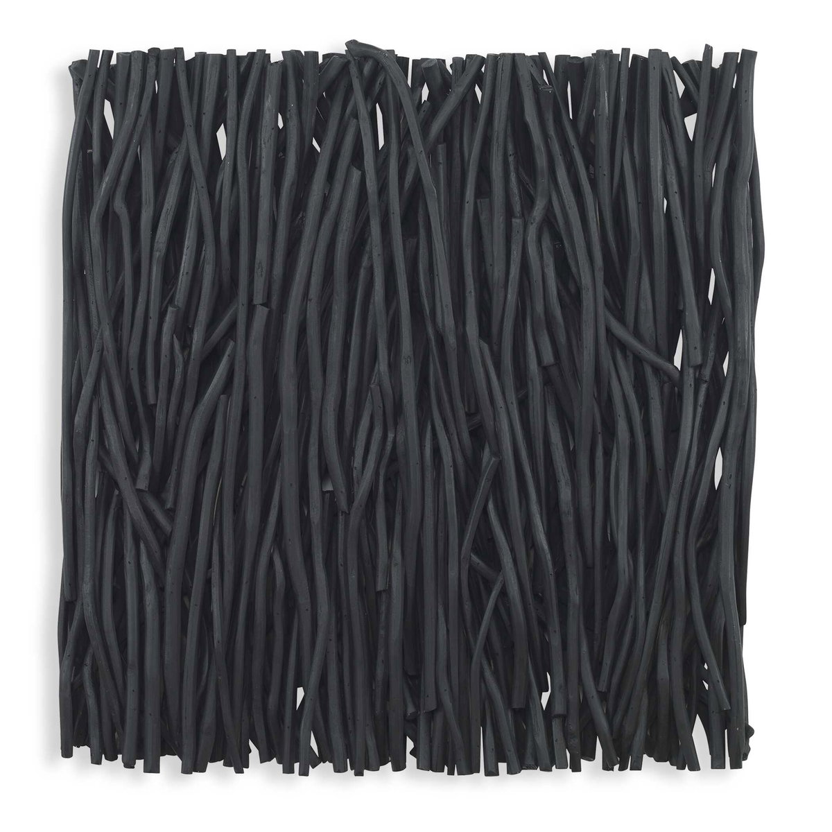 Gathered Teak Square Black Wood Wall Decor, Art by Uttermost, 24" width x 24" height x 3" depth View 1