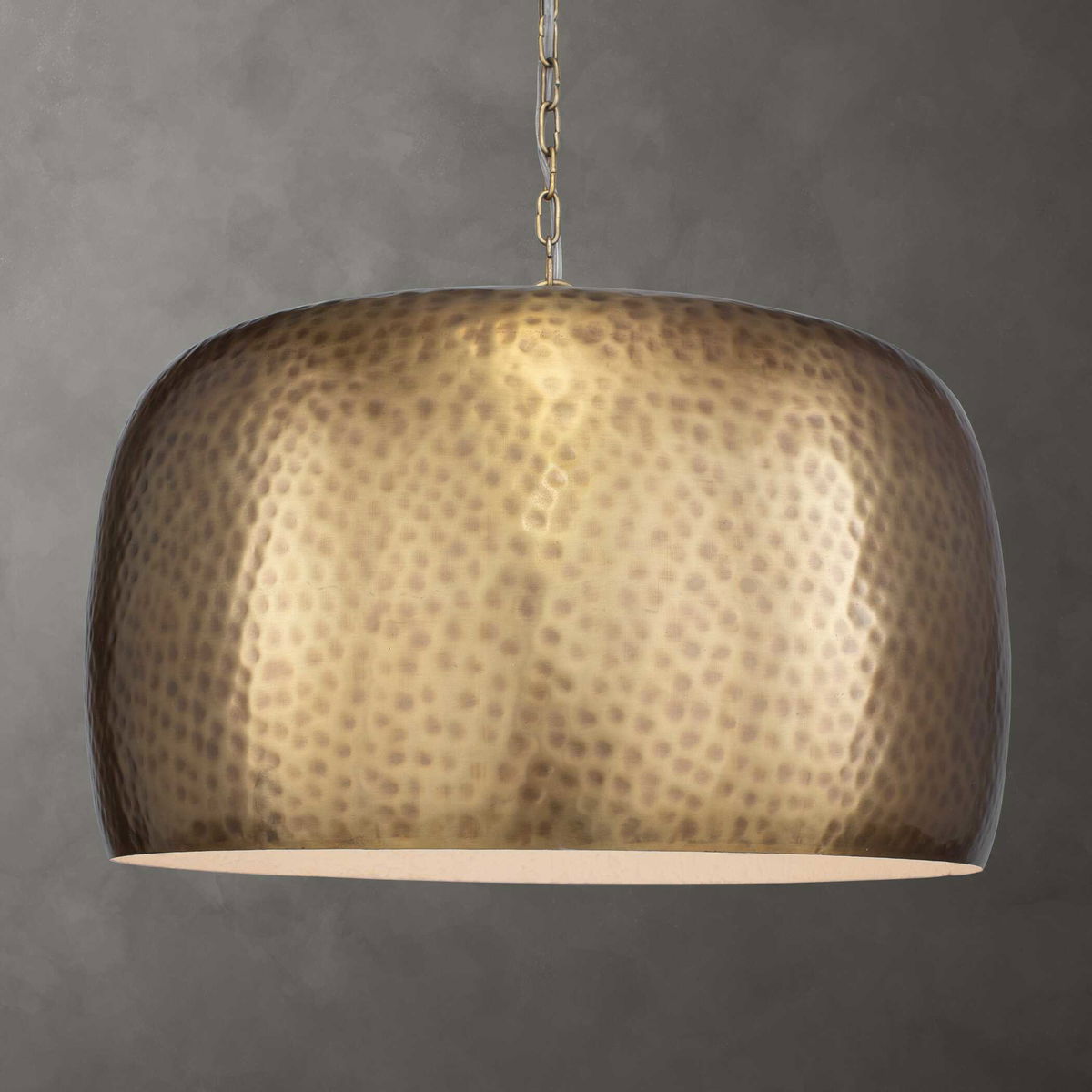 Lemont Hammered Brass 1 Light Pendant, Mini Light Pendant by Uttermost, 24" width x 15.5" height x 24" diameter x 24" depth View 2