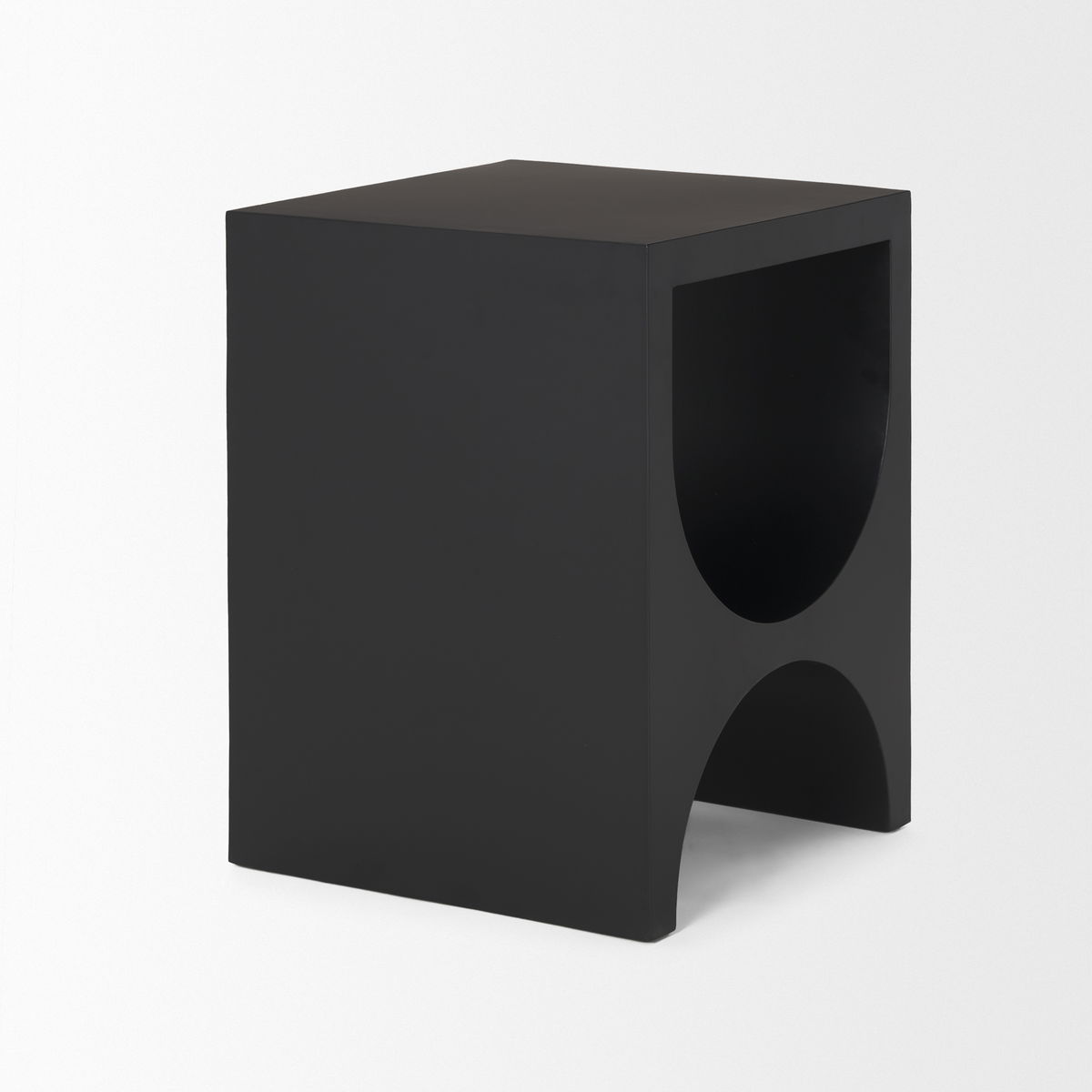 Sobi Matte Black Square Metal Side Table, Side & End Table by Mercana, 17" length x 17" width x 22" height View 5