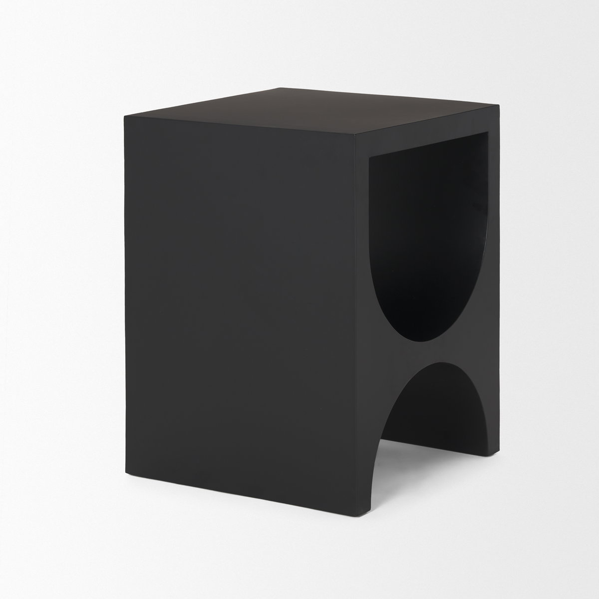 Sobi Matte Black Square Metal Side Table, Side & End Table by Mercana, 17" length x 17" width x 22" height View 5