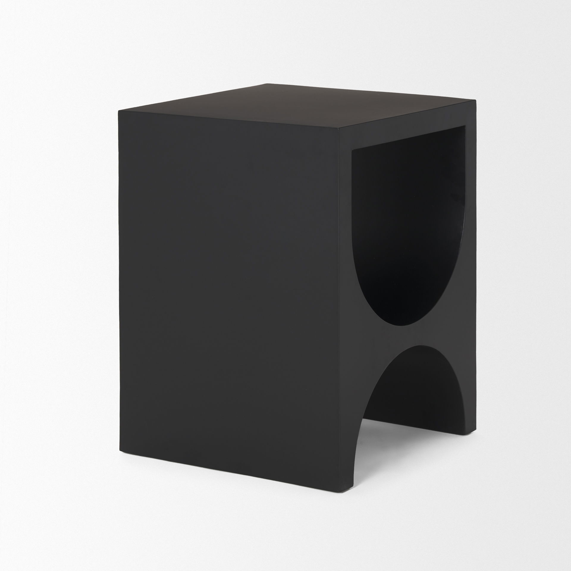 Sobi Matte Black Square Metal Side Table large image 