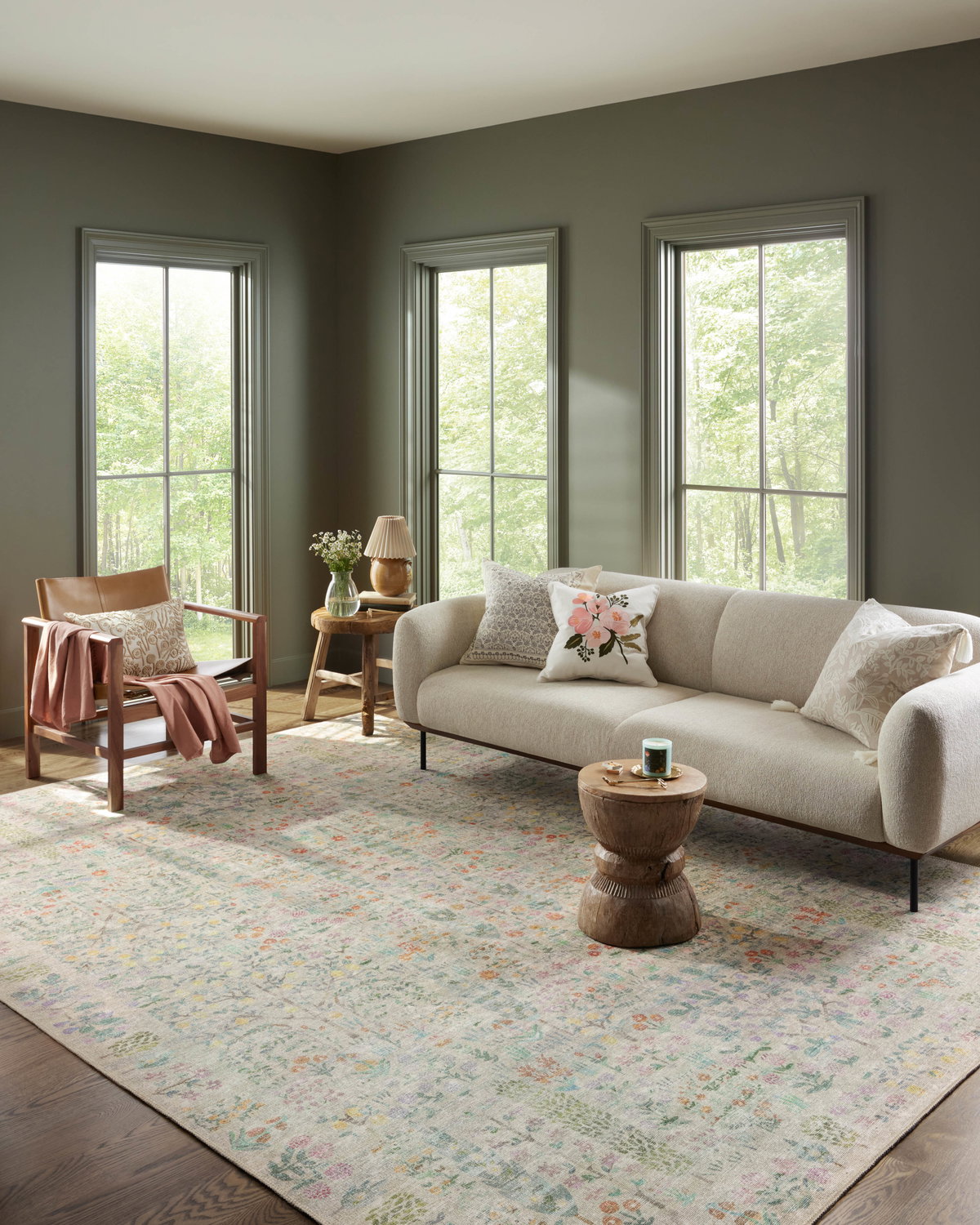 Rifle Paper Co. x Loloi Maison Rug, 3' length x 3' width View 2