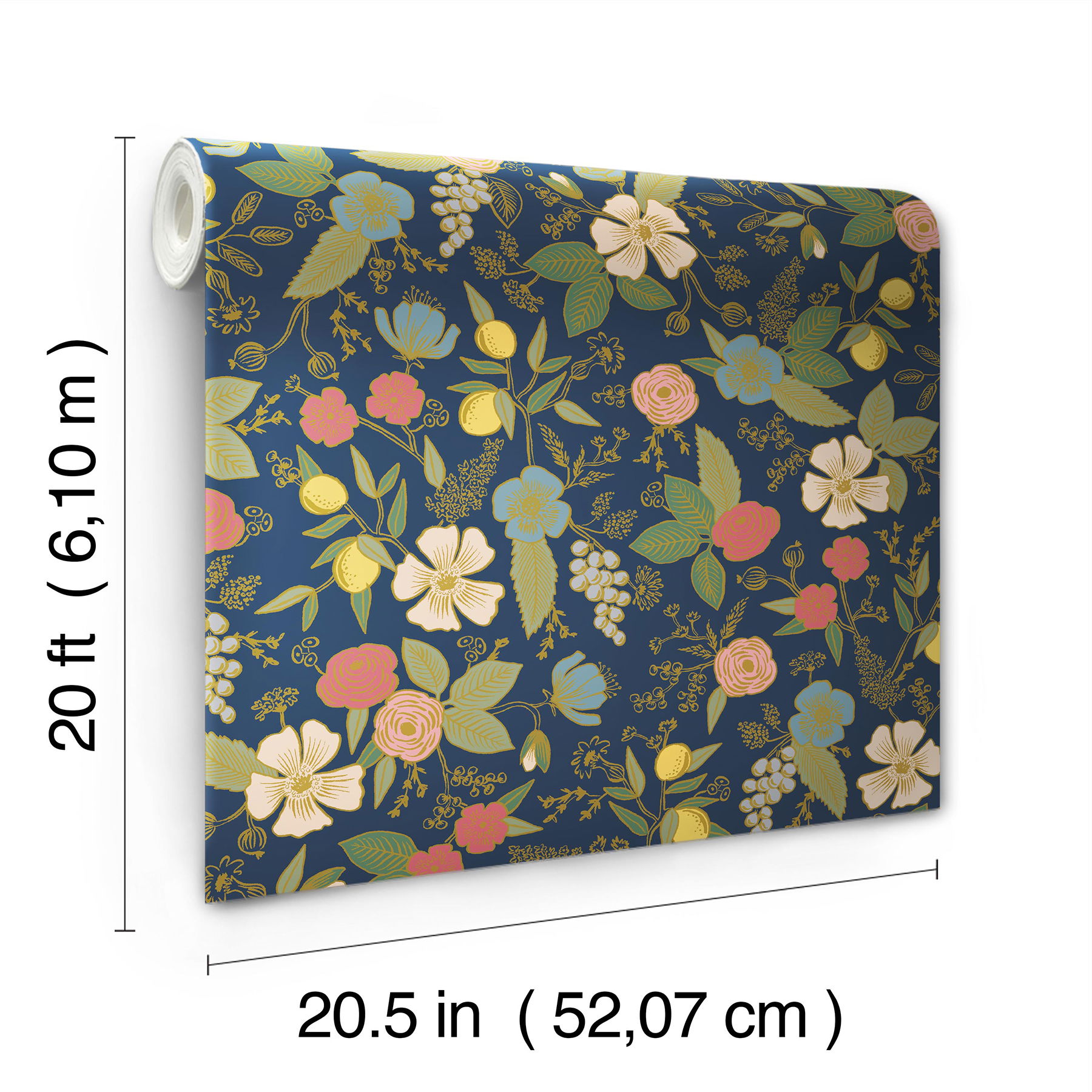 Colette Navy Peel & Stick Wallpaper large image 