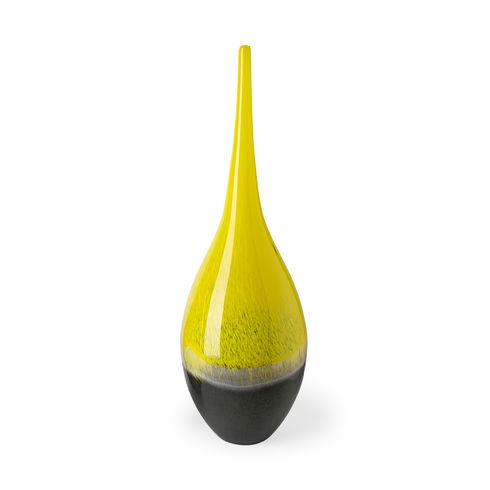 Jasse Large Yellowith Gray Ombre Glass Vase