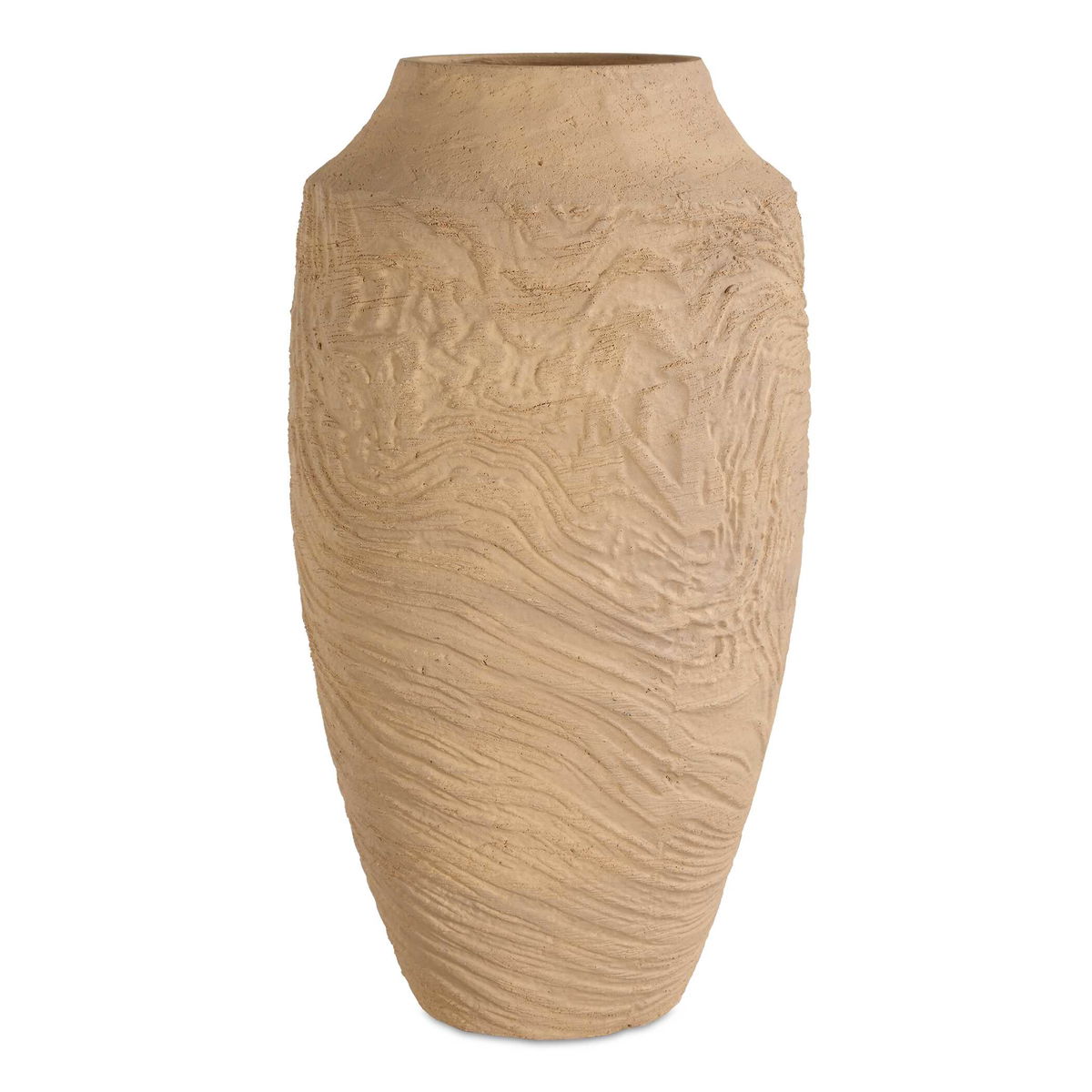 Sandstone Flow Large Terracotta Vase, by Uttermost, 8.25" width x 15.5" height x 8.25" depth View 1