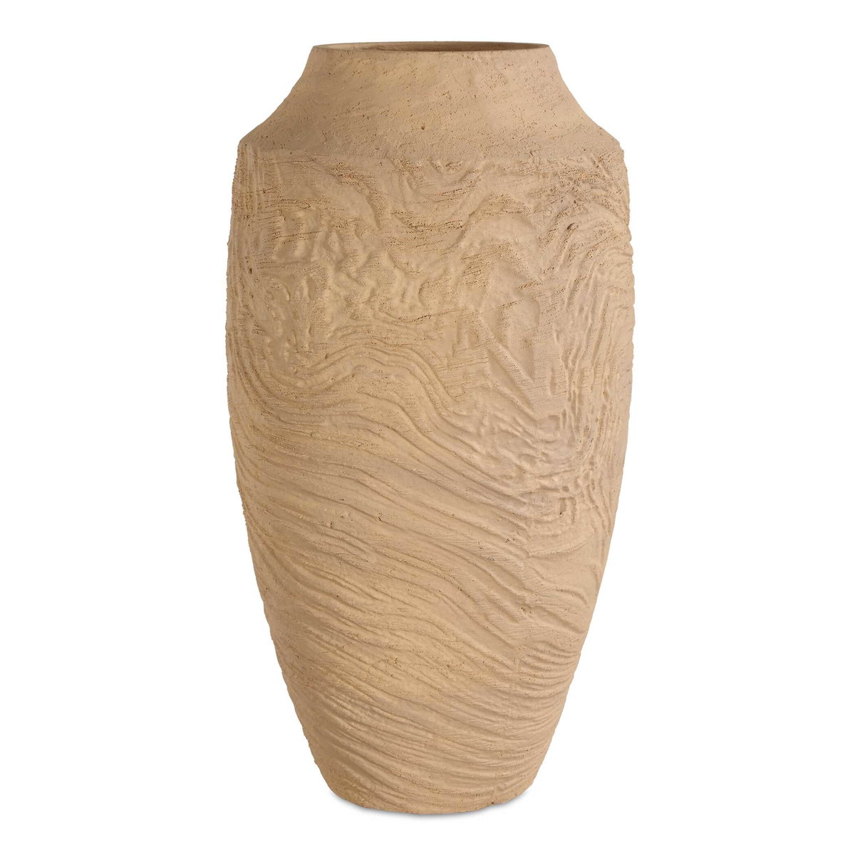Sandstone Flow Large Terracotta Vase, by Uttermost, 8.25" width x 15.5" height x 8.25" depth View 1