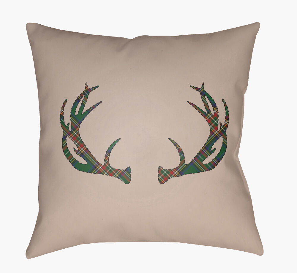 Antlers Accent Pillow, Decorative Pillow by Surya, 18" length x 18" width
