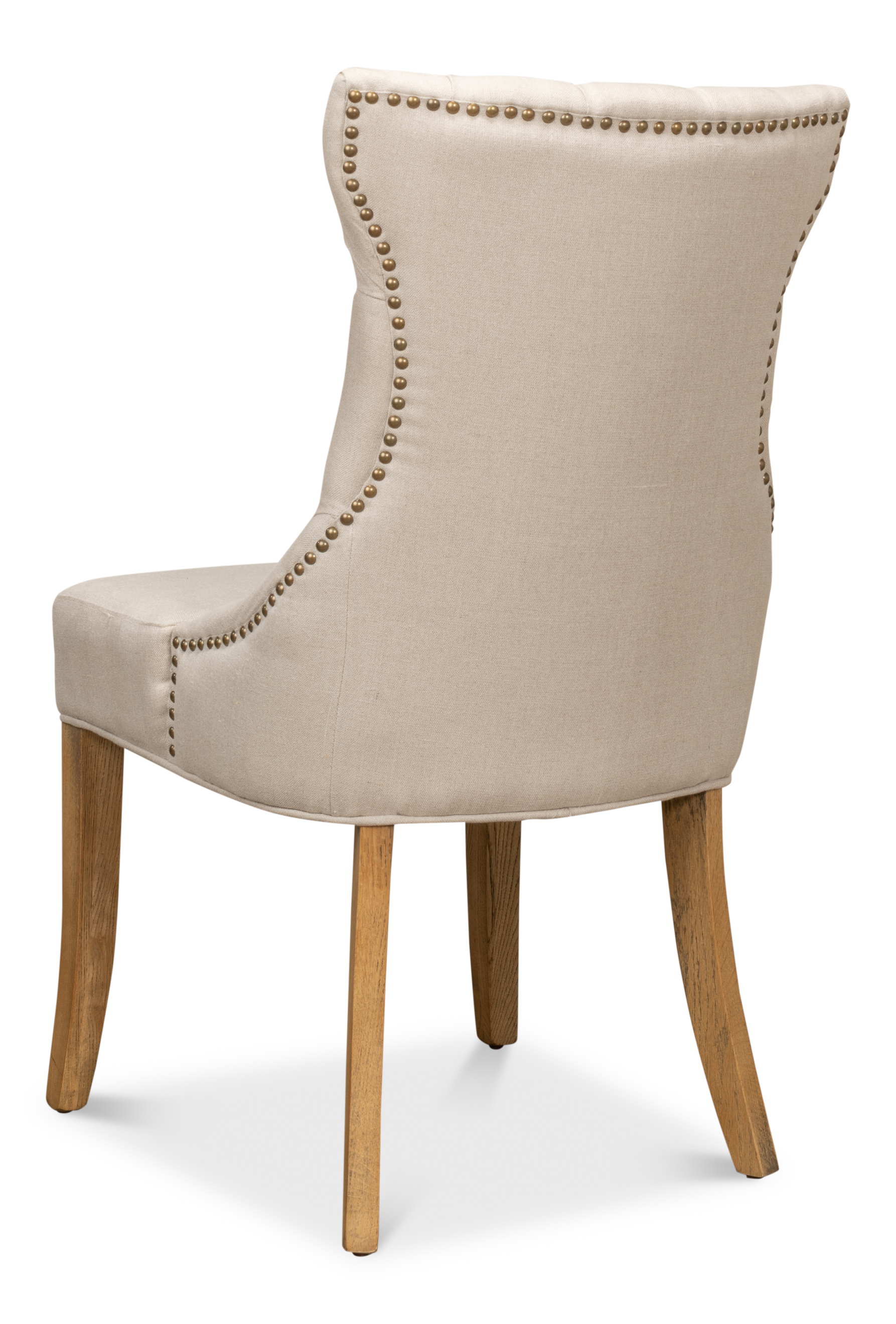 Sophie Side Chair, White Linen, Dining Chair by Sarreid, 20" length x 17" width x 38" height View 10