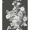 Tea Rose Black & White Wallpaper, by York Wall, 33' length x 1'8.5" width x 0.02" depth thumbnail