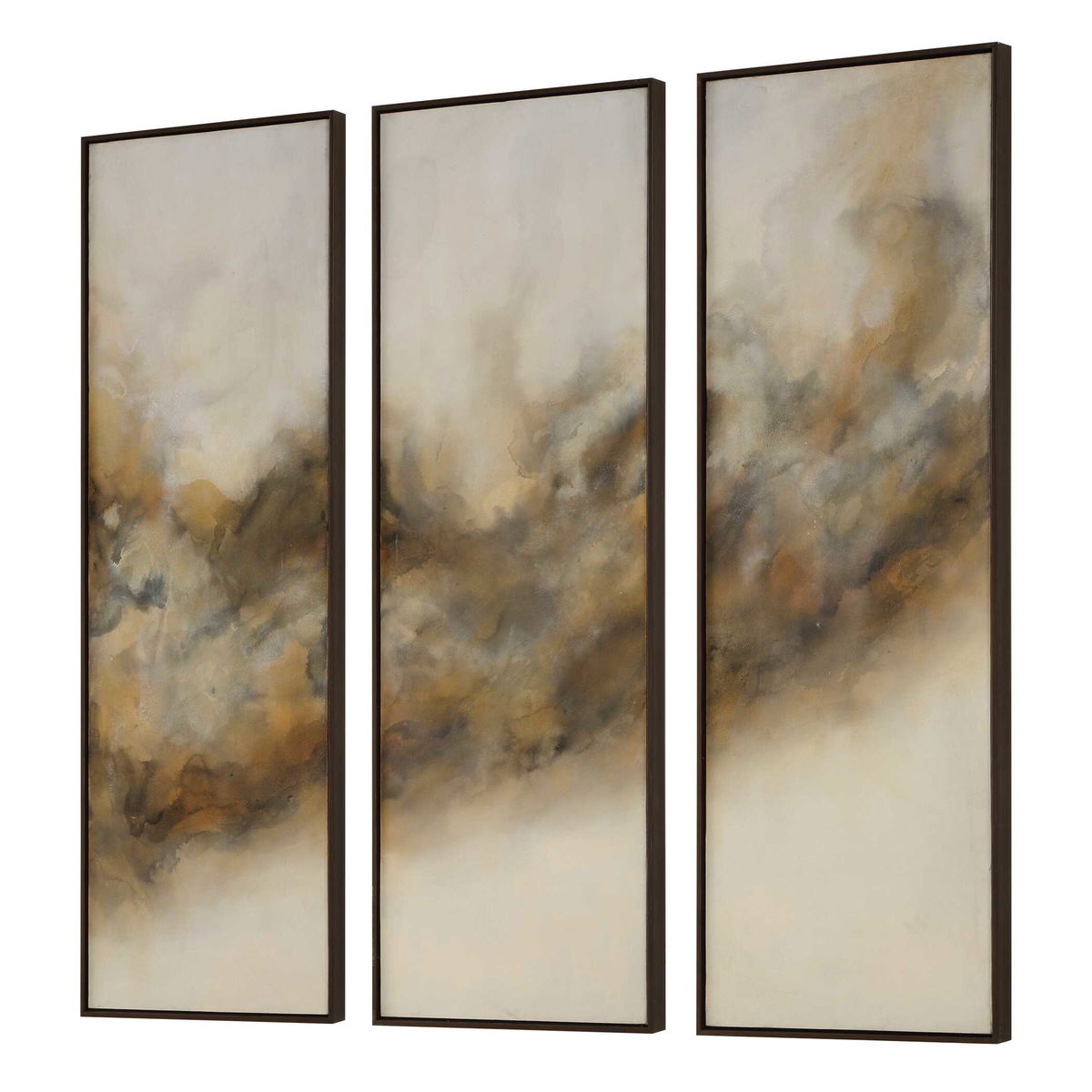 Smoke Break Hand Painted Modern Art Set/3, by Uttermost, 21" width x 61" height x 2" depth View 4