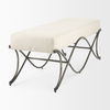 Ayla 55L x 17.6W x 18H Cream Fabric Seat with Antique Nickel Frame Bench, Benche by Mercana, 55" length x 19.75" width x 20.5" height thumbnail 7