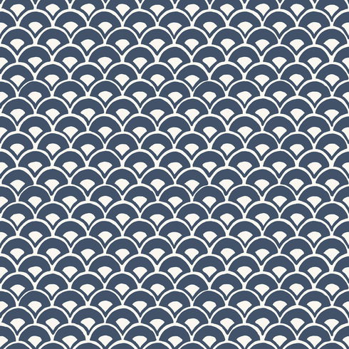 Stacked Scallops Blue Wallpaper